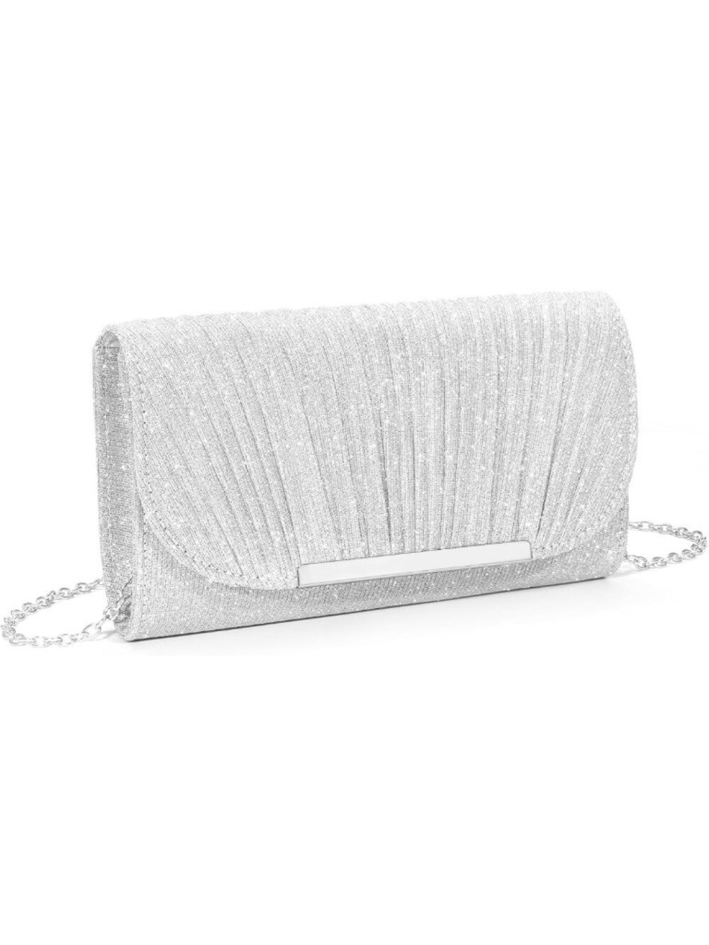 Sparkly Evening Clutch Purse for Women | Formal Wedding Handbag with Chain